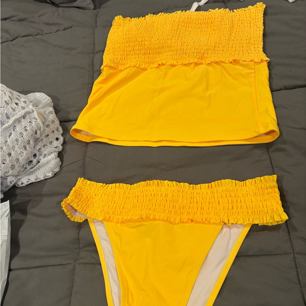 Yellow Ruffled Bikini Set